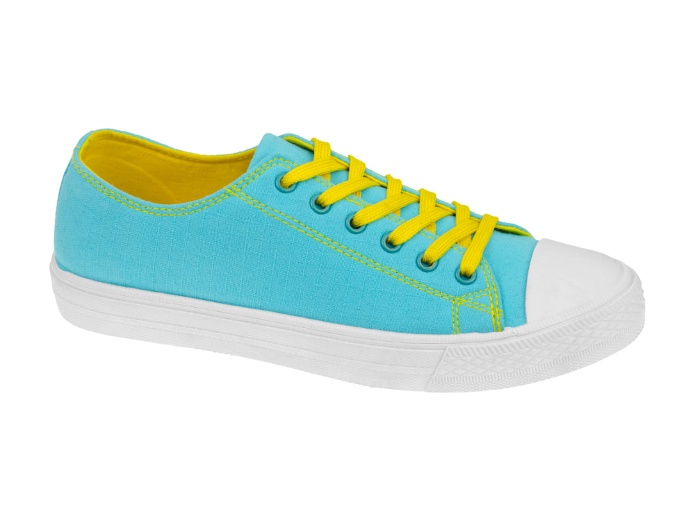Neon Yellow Blue Sneakers